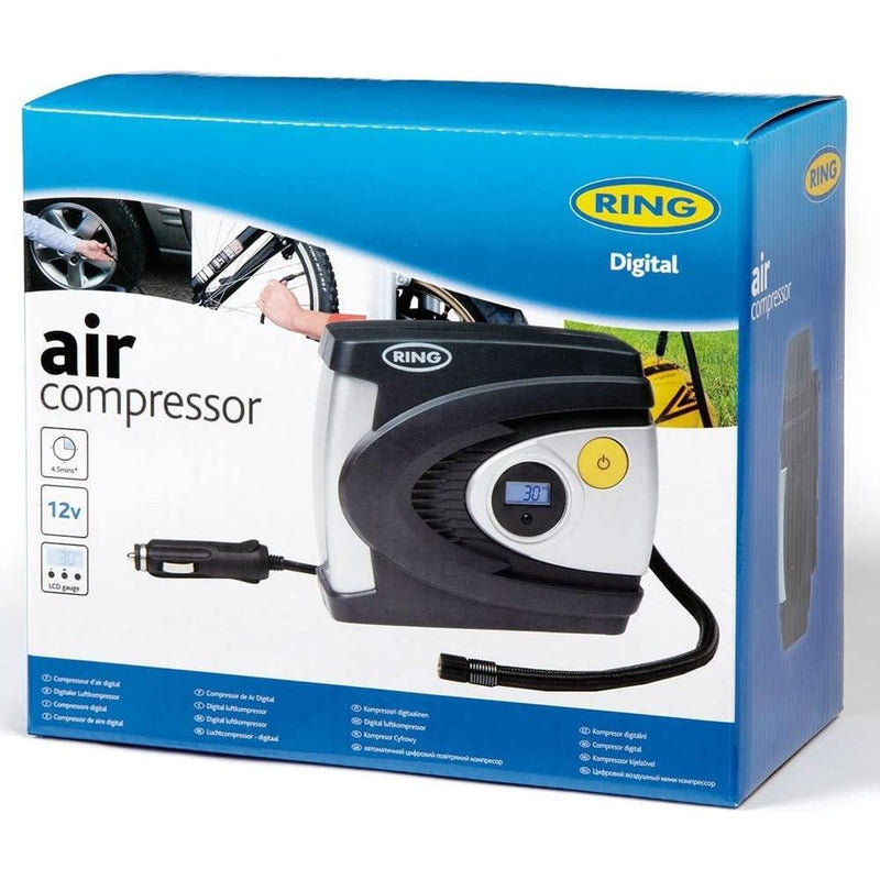 Ring RAC615 12v Car Tyre Digital Air Compressor Inflator Electric Pump 12V Ring Automotive - UK Camping And Leisure