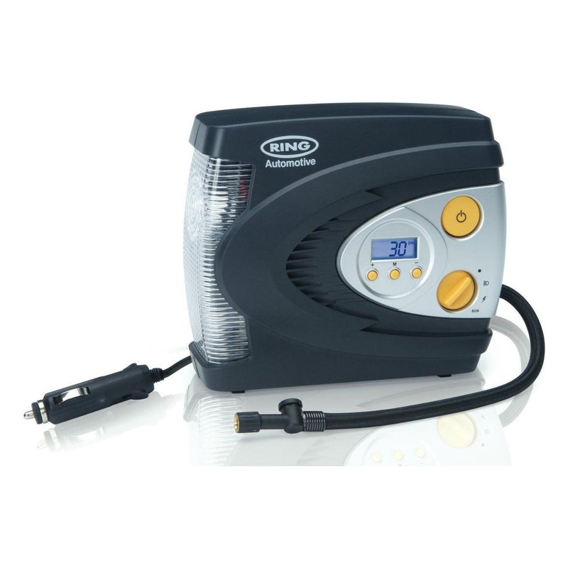 Ring RAC630 12V Digital Air Compressor Wheel Tyre Inflator Pump Psi & Bar + Case Ring - UK Camping And Leisure