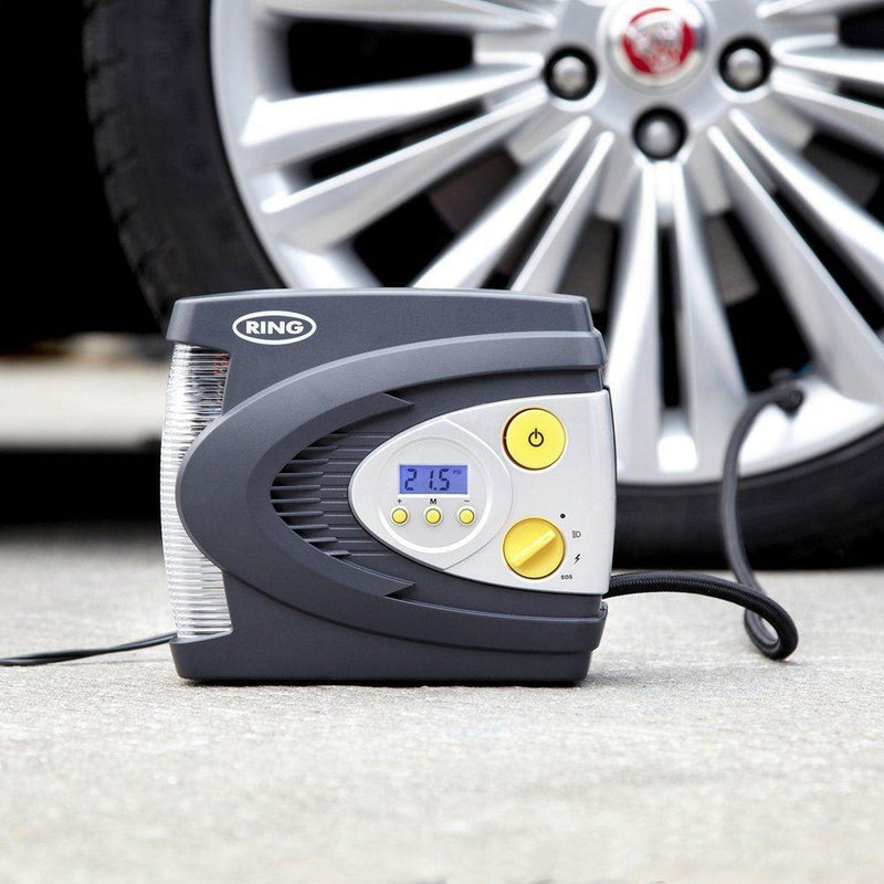 Ring RAC630 12V Digital Air Compressor Wheel Tyre Inflator Pump Psi & Bar + Case Ring - UK Camping And Leisure