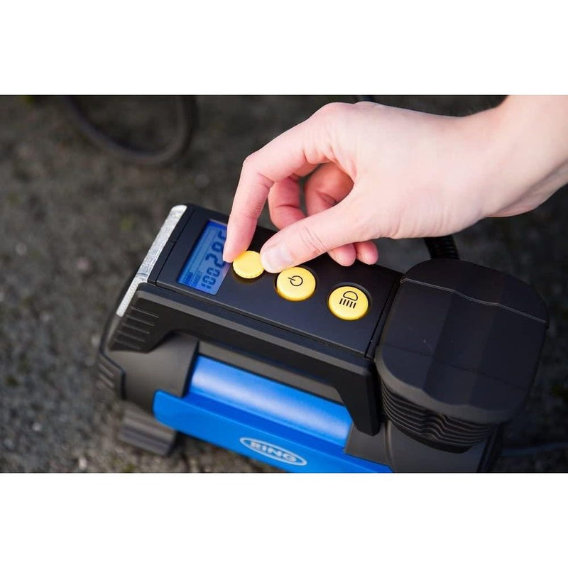Ring RAC820 12V Fast Flow Digital Tyre Inflator Preset Function Adaptor Set 4x4 Van Car Ring Automotive - UK Camping And Leisure
