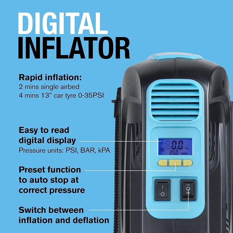 Ring RTC5500 2-in-1 Digital Tyre Inflator & Air Pump Car Van Tent Kayaks Ring - UK Camping And Leisure