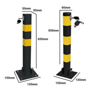 Round Heavy Duty Folding Bolt Down Security Parking Post Bollard Driveway Streetwize - UK Camping And Leisure