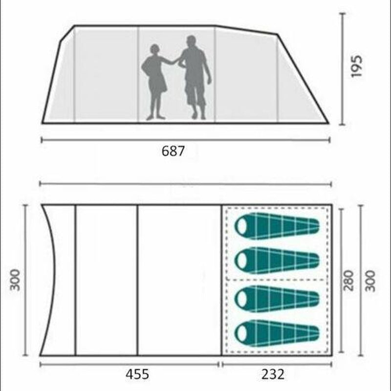 Royal Welford 4 Air Tent with Inner Carpet Royal - UK Camping And Leisure