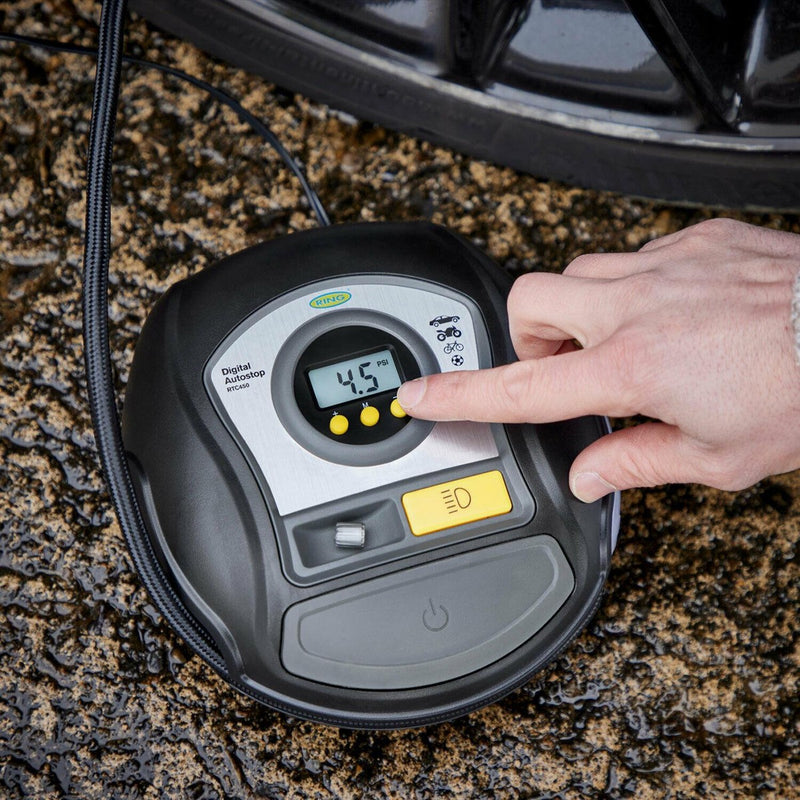 RTC450 Ring Digital Tyre Inflator Air Compressor Wheel Car Pump 12v Auto Stop Ring Automotive - UK Camping And Leisure