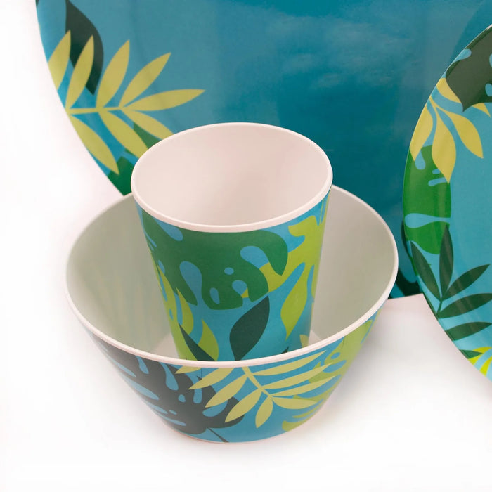 Summit 16 Pce Melamine Jungle Tableware Set Summit - UK Camping And Leisure