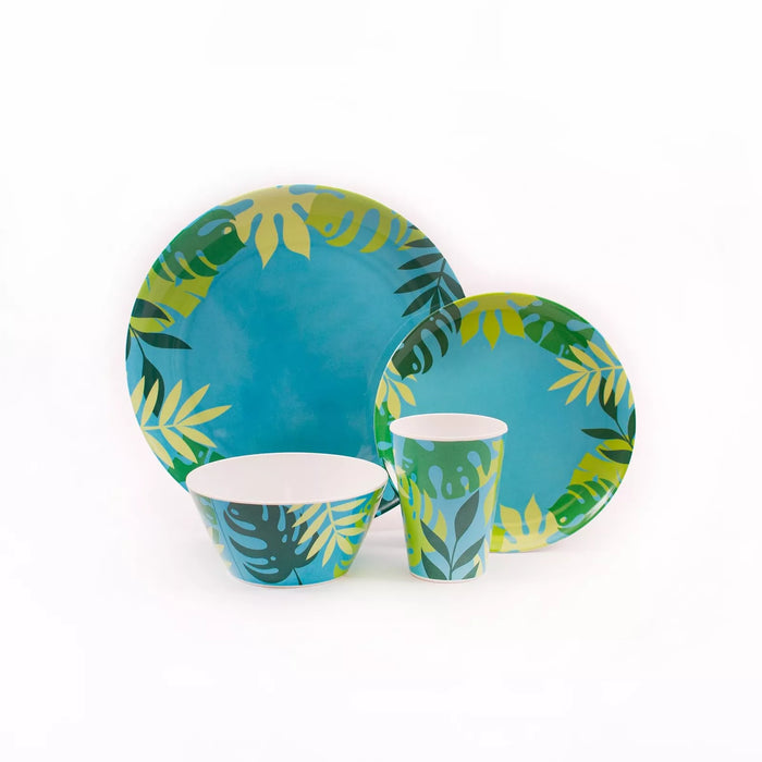 Summit 16 Pce Melamine Jungle Tableware Set Summit - UK Camping And Leisure