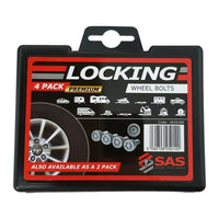 SAS M14 x 1.5 Premium Locking Wheel Bolts, Set of 4 in case Ifor Williams Trailers