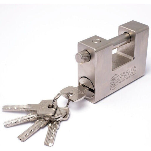 SAS Ultra Secure C-Type Padlock Hardened Steel 8300075 Chains Gates Cables SAS - UK Camping And Leisure