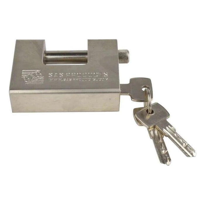 SAS Ultra Secure C-Type Padlock Hardened Steel 8300075 Chains Gates Cables SAS - UK Camping And Leisure