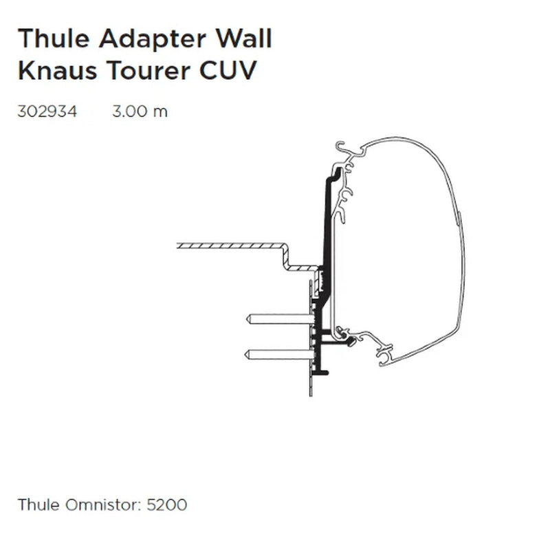 Thule Adapter Wall – Knaus Tourer CUV 500 Wall Bracket 5200 Awnings Thule - UK Camping And Leisure