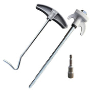 Olpro Screw in Hard Ground Rock Pegs Peg With 20pcs Adaptor and Peg Puller Olpro - UK Camping And Leisure