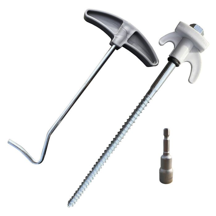 Olpro Screw in Hard Ground Rock Pegs Peg With 20pcs Adaptor and Peg Puller Olpro - UK Camping And Leisure