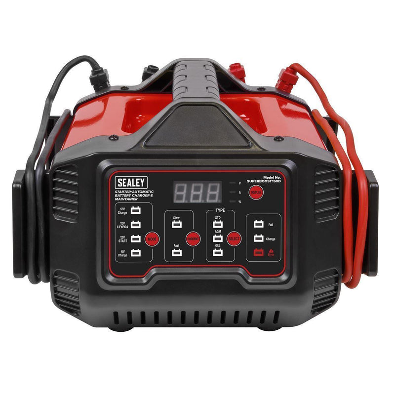 Sealey Battery Charger Automatic Maintainer 6/12V 150A Starter/15A Sealey - UK Camping And Leisure