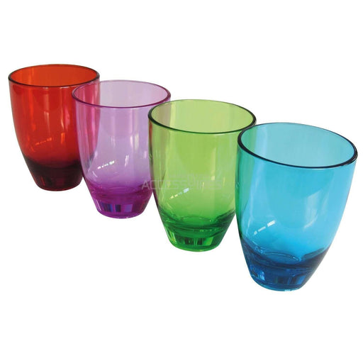 Set of 4 polycarbonate Drinking Glasses for Picnics Camping Motorhomes Incasa - UK Camping And Leisure