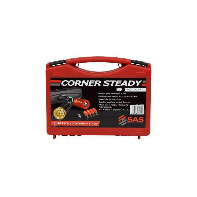 Set of 4 SAS Heavy Duty Caravan Tourer Corner Steady Stabiliser Leg Locks SAS - UK Camping And Leisure