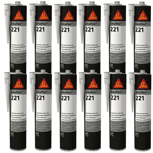 Sikaflex 221 Strong Adhesive Sealant 12 Pack Sika - UK Camping And Leisure