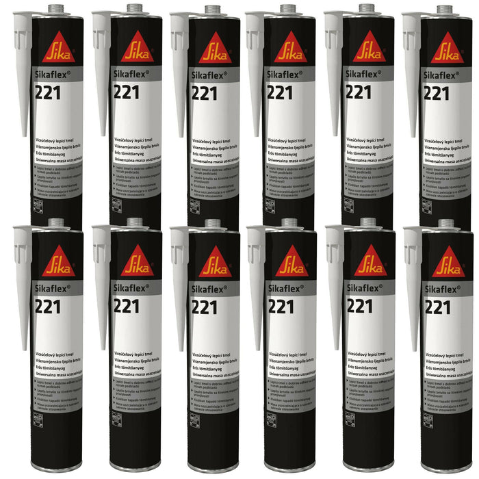 12 x Sikaflex 221 Strong Adhesive Sealant - UK Camping And Leisure