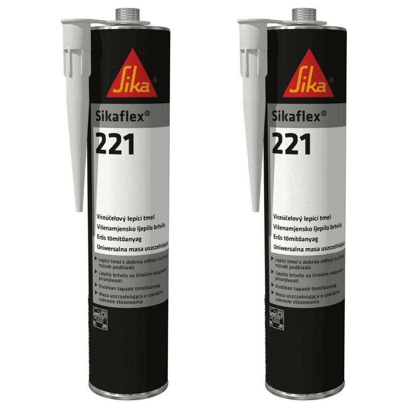 Sikaflex 221 Strong Adhesive Sealant White Caravan Motorhome Boat x2 Silkaflex - UK Camping And Leisure