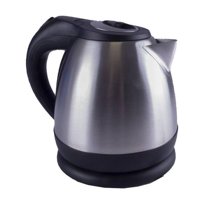 Silver Chrome Low Power 1.2L 750W Cordless Kettle Powerpart - UK Camping And Leisure