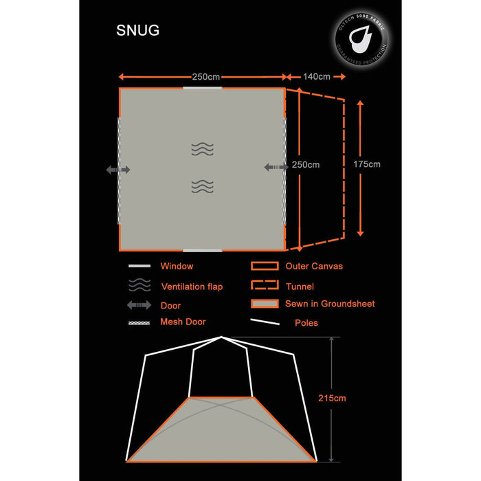 Olpro Snug Poled Tailgate Awning (steel Legs Fibreglass Roof ) Olpro - UK Camping And Leisure