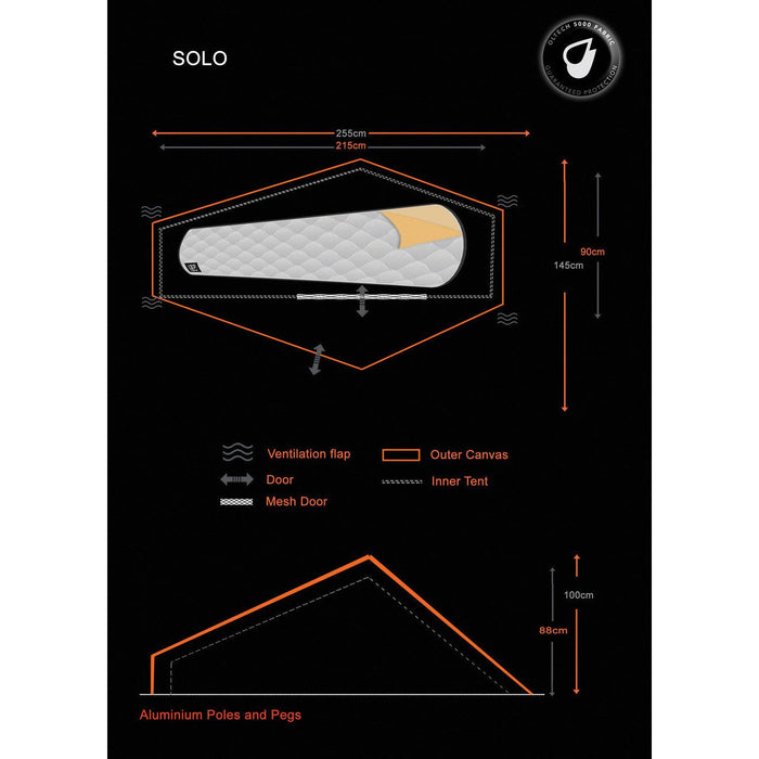 Olpro Solo - Lightweight 1 Person Tent (Ripstop) Olpro - UK Camping And Leisure