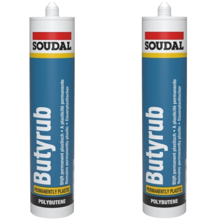 Soudal Butyrub Non Setting Butyl bedding Sealant Seitz Window Glazing White x2 Soudal - UK Camping And Leisure