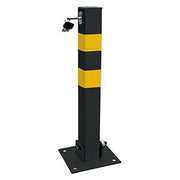 Square Heavy Duty Folding Bolt Down Security Parking Post Bollard Driveway Streetwize - UK Camping And Leisure
