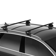Thule SquareBar Evo Roof Bars full kit 712100 710600 186035 installed on vehicle