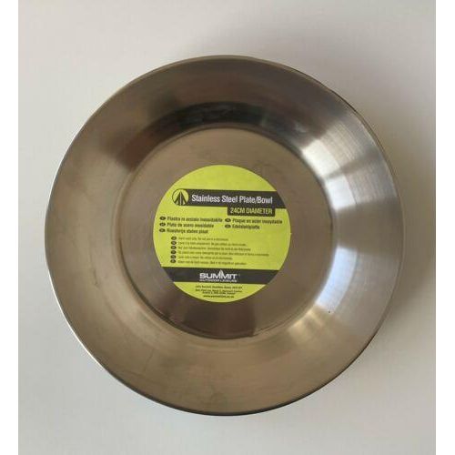 Stainless Steel Large Plate 24cm Camping Outdoor Park Hiking Travel Summit Summit - UK Camping And Leisure