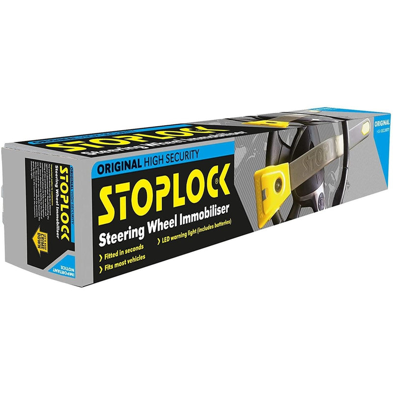 Stoplock Original High Security Flashing LED Car Steering Wheel Lock Immobiliser Stoplock - UK Camping And Leisure