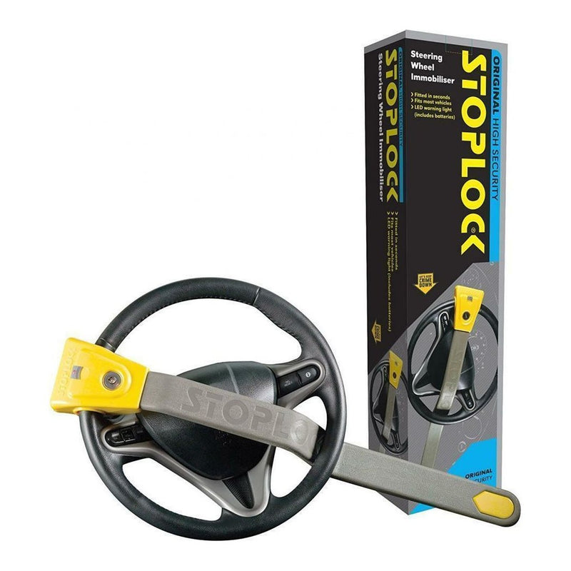 Stoplock Original High Security Flashing LED Car Steering Wheel Lock Immobiliser Stoplock - UK Camping And Leisure