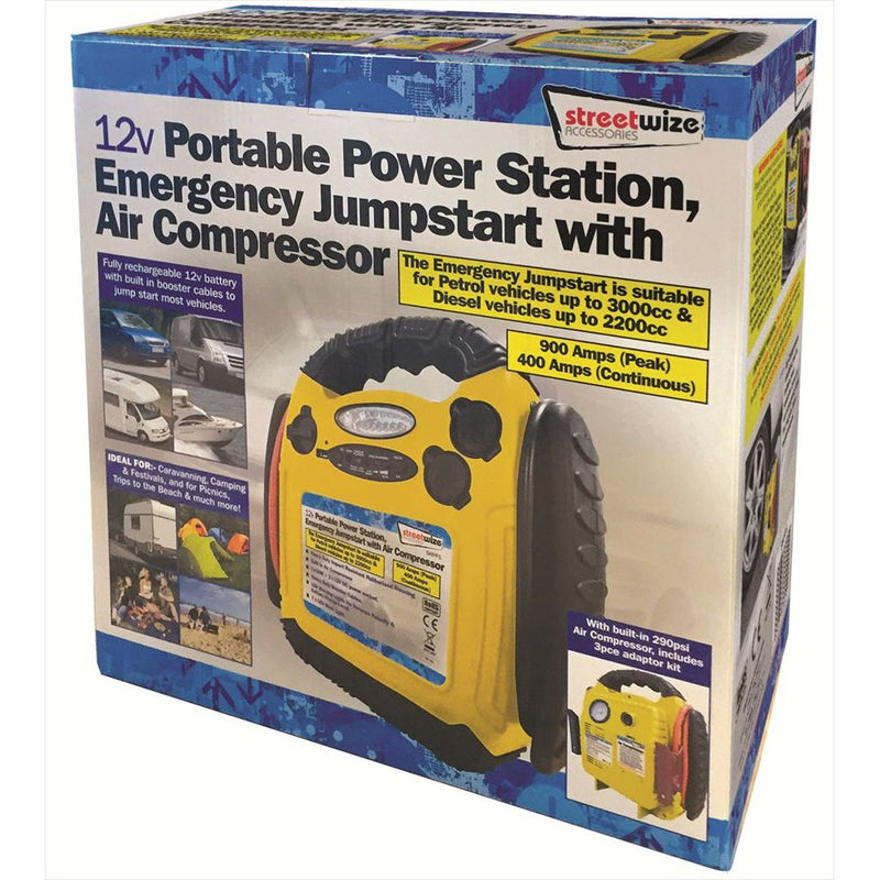 Streetwize 12V 900amp Car Jump Start Starter Power Pack Streetwize - UK Camping And Leisure