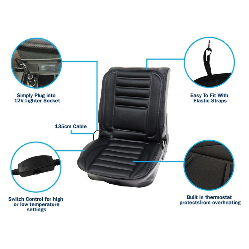 Streetwize 12v Padded heated Car Seat Streetwize - UK Camping And Leisure