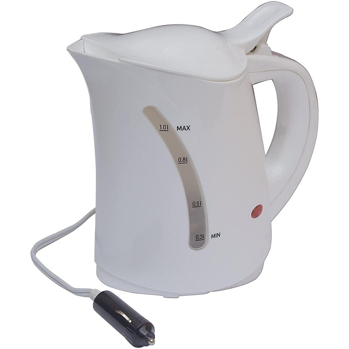 Summit 12v Electric Low Wattage Kettle Caravan Motorhome White 1 Litre UK Camping And Leisure