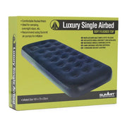 Summit Blue Flocked Single Inflatable Air Bed Outdoor Camping Mattress Summit - UK Camping And Leisure