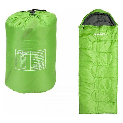 Summit Ultra Lite Junior Green Kids Camping Sleeping Bag Lightweight Travel 2/3 Season UK Camping And Leisure