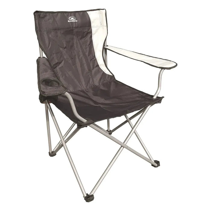 Sunncamp Classic Black & Grey Folding Camping Armchair Chair - UK Camping And Leisure