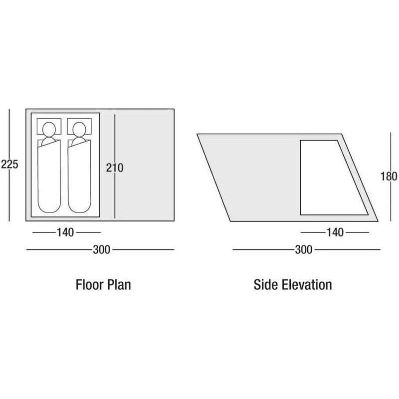 Sunncamp Silhouette 200 Tent 2 Berth Tent + Groundsheet inner Tent SunnCamp - UK Camping And Leisure