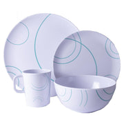 Swirl 16 Piece Melamine Picnic Tableware Set PLS - UK Camping And Leisure