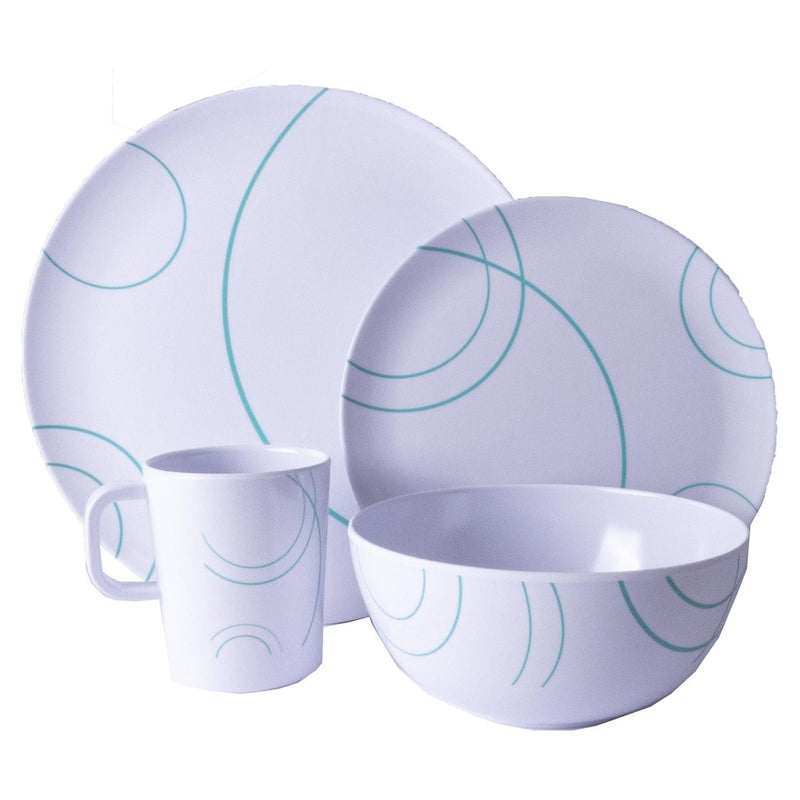 Swirl 16 Piece Melamine Picnic Tableware Set PLS - UK Camping And Leisure