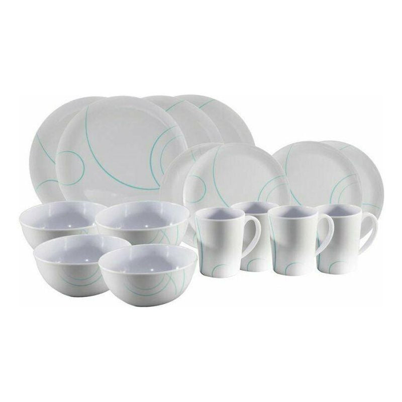 Swirl 16 Piece Melamine Picnic Tableware Set PLS - UK Camping And Leisure