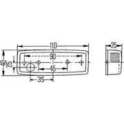 Tail Light: Rear Marker Lamp with Red Lens : HELLA 2SA 006 717-001 Hella - UK Camping And Leisure