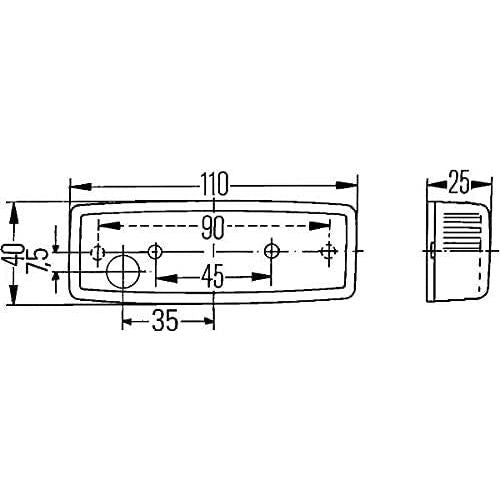 Tail Light: Rear Marker Lamp with Red Lens : HELLA 2SA 006 717-001 Hella - UK Camping And Leisure