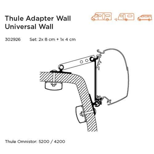 Thule Adapter Wall Universal Wall (set: 2x 8cm + 1x 4cm) Thule - UK Camping And Leisure