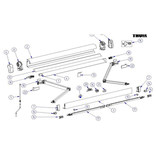 Thule Awning Connection Pieces Tension Rafter (4900 & Tristor Models) 1500602226 Thule - UK Camping And Leisure