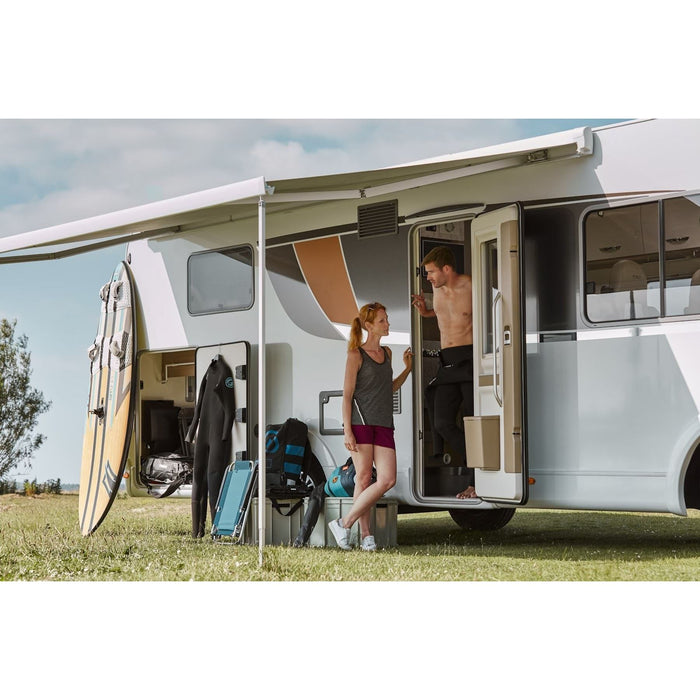 Thule Omnistor 8000 wall awning 4.00x2.75m white frame, mystic gray fabric - UK Camping And Leisure