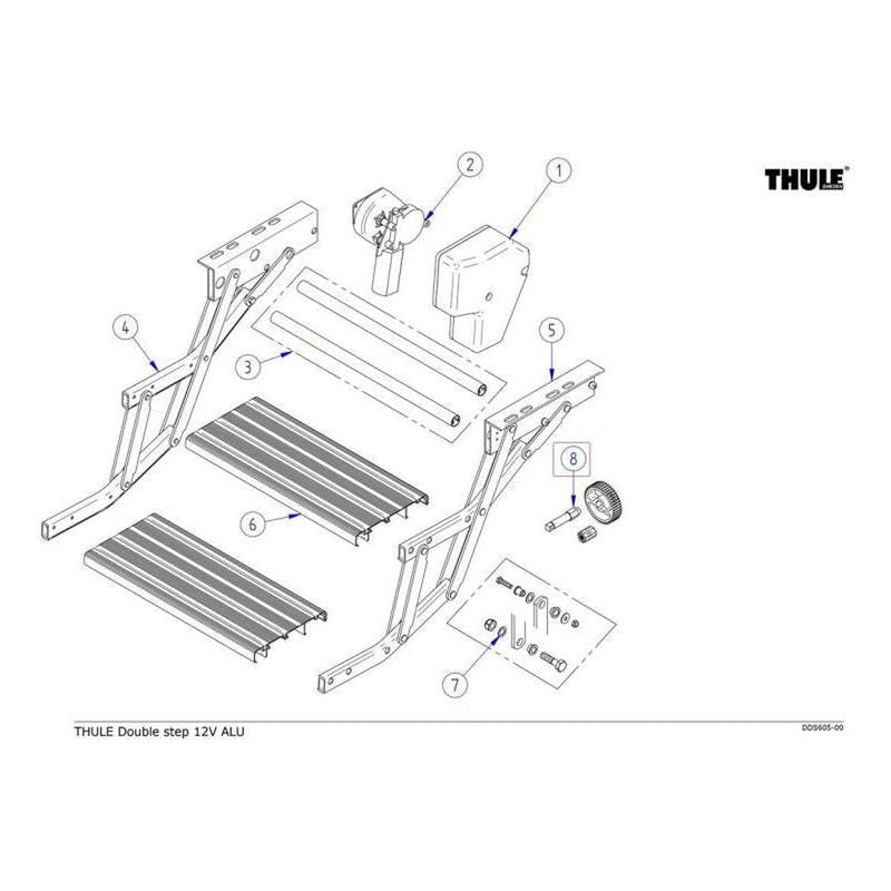 Thule Omnistor Motorhome Double Step Motor Pinion Kit 1500602282 Thule - UK Camping And Leisure