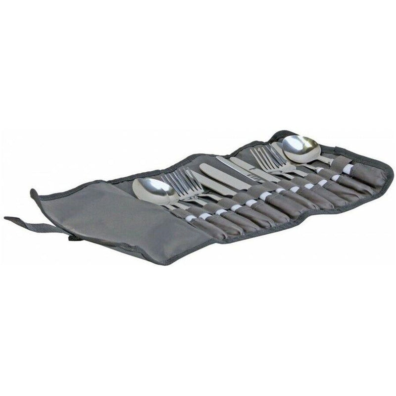Vango Family Camping Cutlery Set 12 Piece Stainless Steel in Roll Up Pouch Vango - UK Camping And Leisure