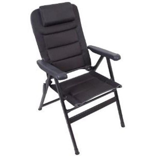Via Mondo Padded Lounger with Headrest - Charcoal - UK Camping And Leisure