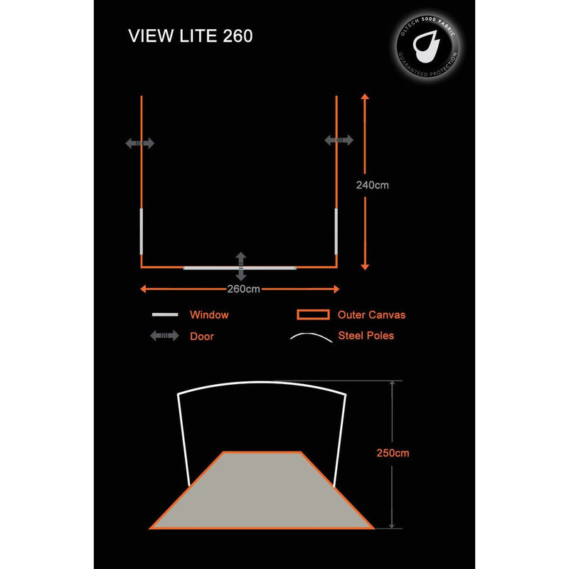Olpro View Lite 260 - Caravan Awning ( Poled Awning ) Olpro - UK Camping And Leisure